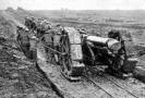 The Howitzer with caterpillar feet attached to the wheels
